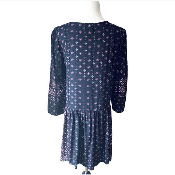 Anthropologie Vanessa Virginia Mini Dress Medium Kaleidoscope Embroidered Boho - Picture 5 of 8
